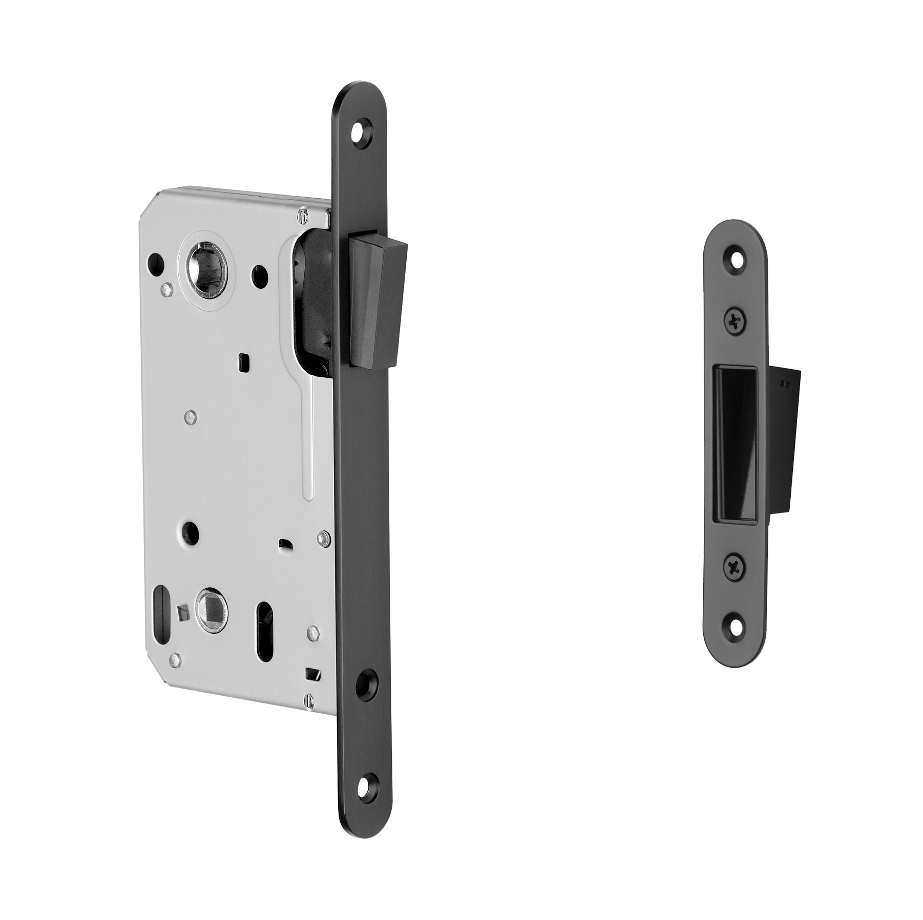 Magneetslot met bijpassende sluitplaat mat zwart WC