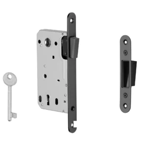 Magneetslot zwart sleutel en bijpassende sluitplaat