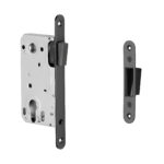 Magneetslot zwart met bijpassende sluitplaat zwart