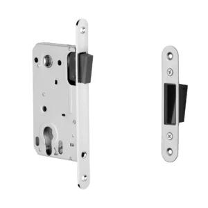 Magneetslot gepolijst nikkel met bijpassende sluitplaat nikkel