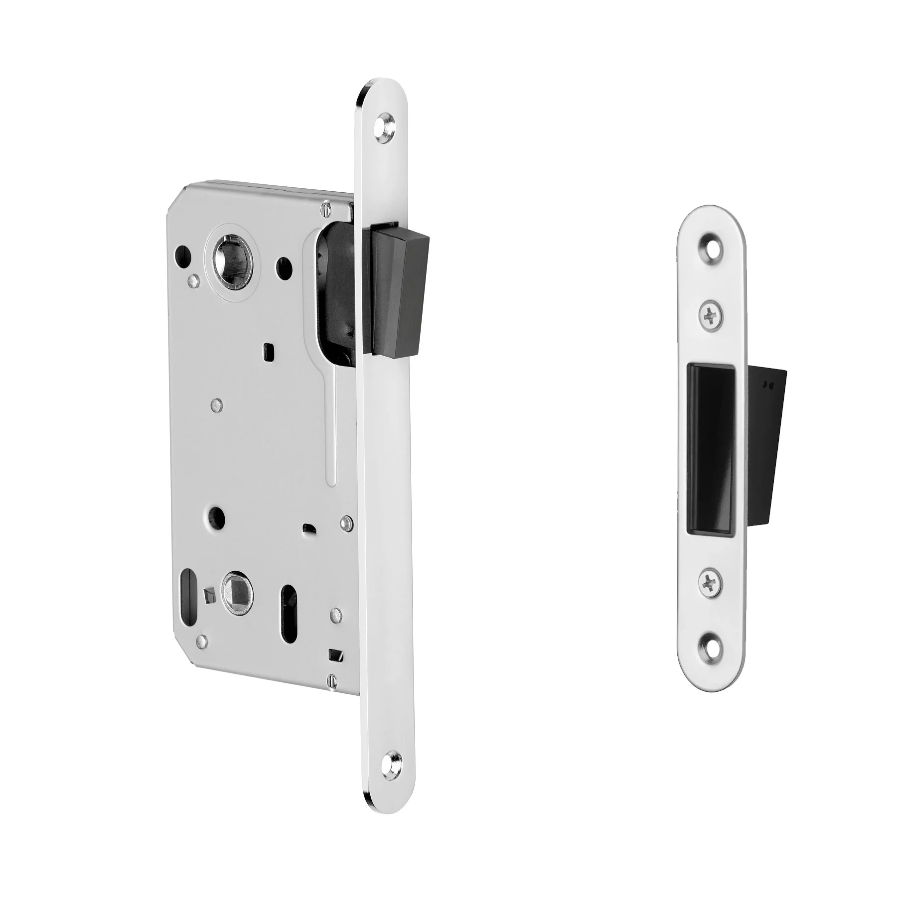 Magneetslot met bijpassende sluitplaat chroom gepolijst WC