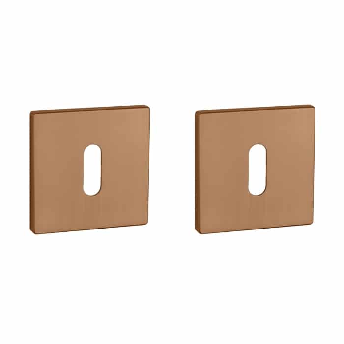 Aprile Prestige sleutelrozetten 52x52x5mm mat koper PVD