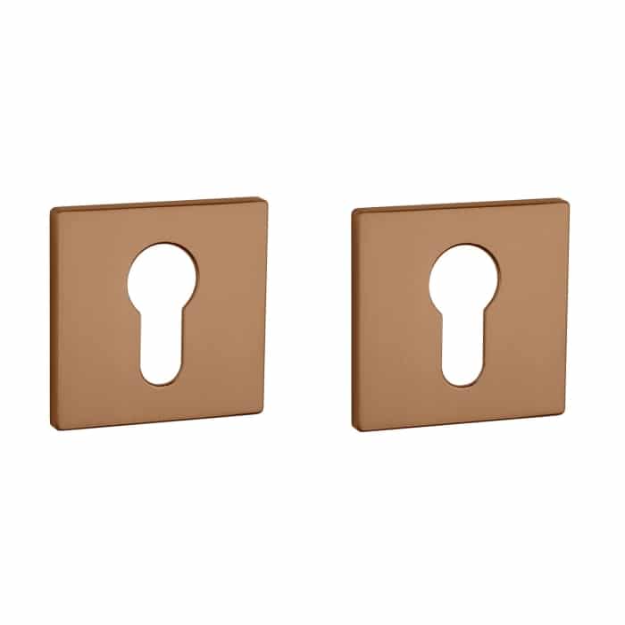 Aprile Prestige cilinderrozetten 52x52x5mm mat koper PVD