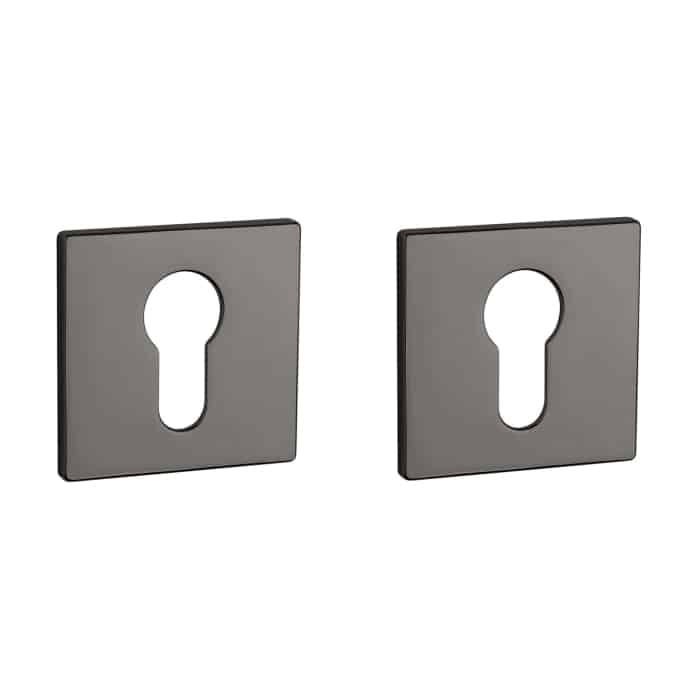 Aprile Prestige cilinderrozetten 52x52x5mm antraciet gepolijst PVD