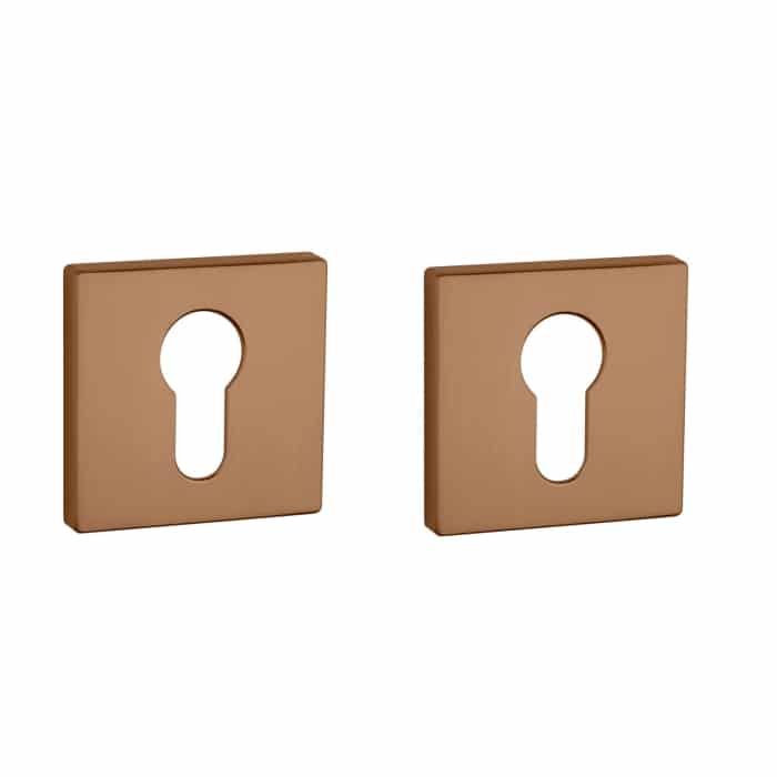 Aprile Premium cilinderrozetten 52x52x7mm mat koper PVD