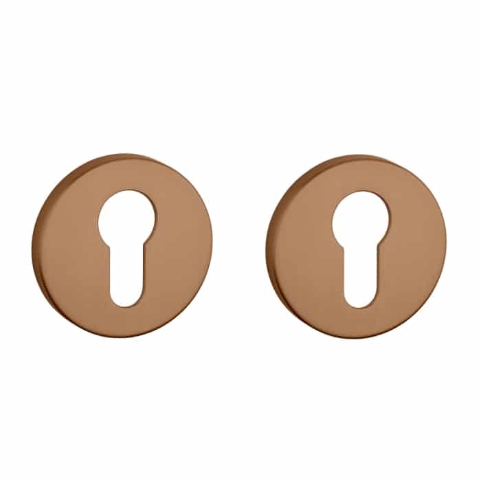 Aprile Premium cilinderrozetten Ø52x7mm mat koper PVD