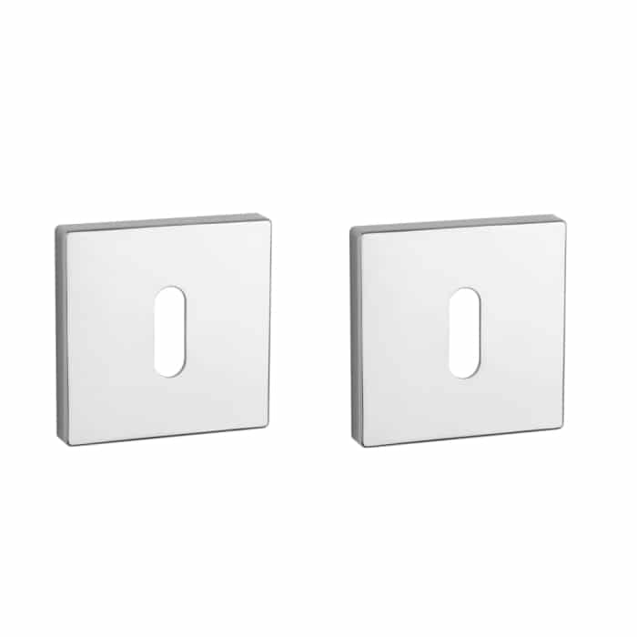 Aprile Comfort sleutelrozetten 53x53x7mm vierkant Chroom gepolijst