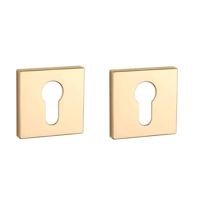 Aprile Comfort cilinderrozetten 53x53x7mm goud gepolijst PVD