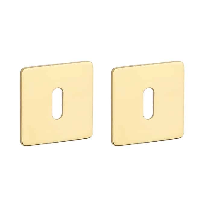 Sleutelplaatjes KVADRAT 1710 ultra dun 3mm goud PVD