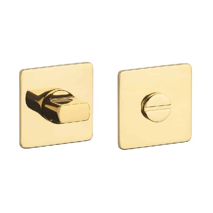 Vierkant WC garnituur KVADRAT 1712 ultra dun 3mm goud gepolijst PVD