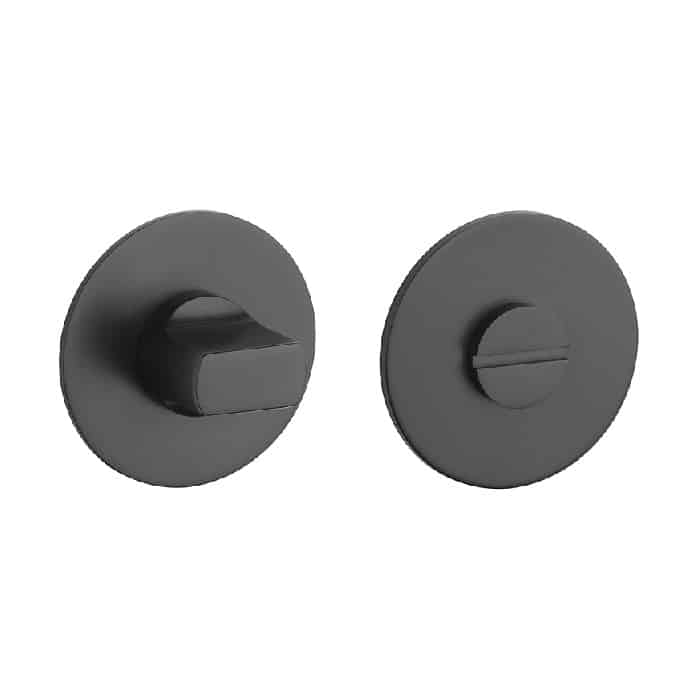 Zwart WC garnituur OVAL 1712 ultra dun 3mm