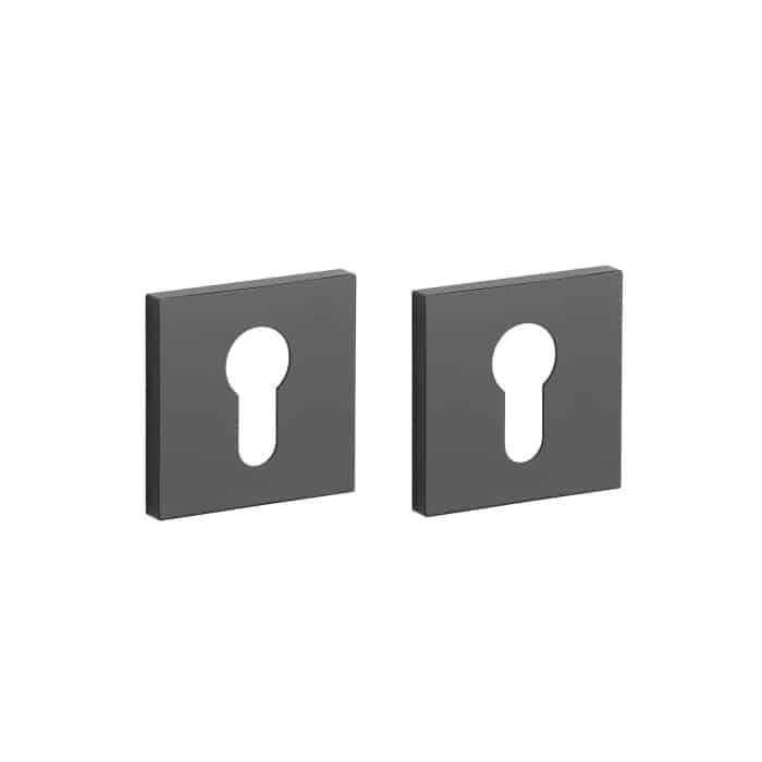 Stile cilinderrozetten 53x53x7mm zwart