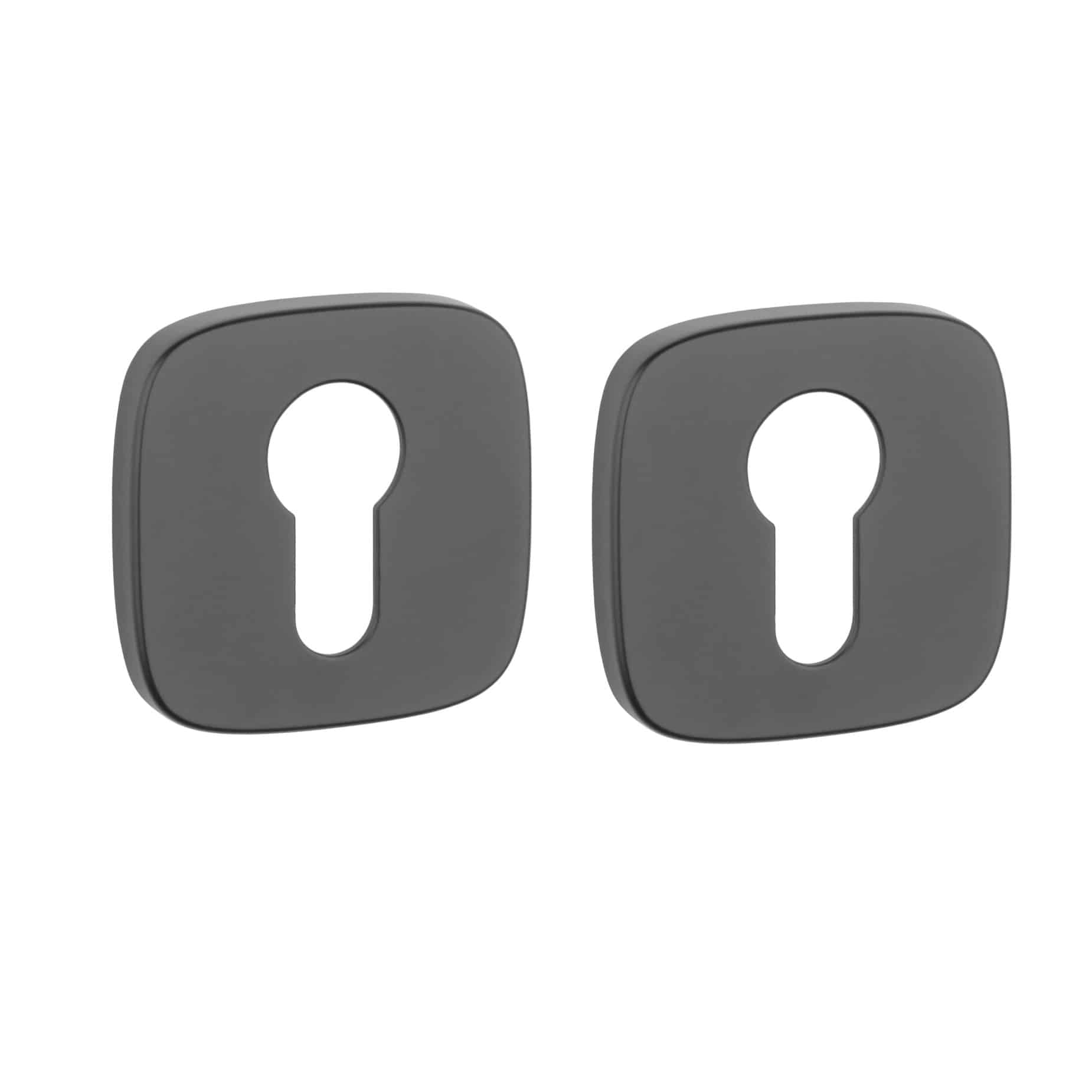 APRILE cilinderrozetten 52x52x7mm afgerond-zwart