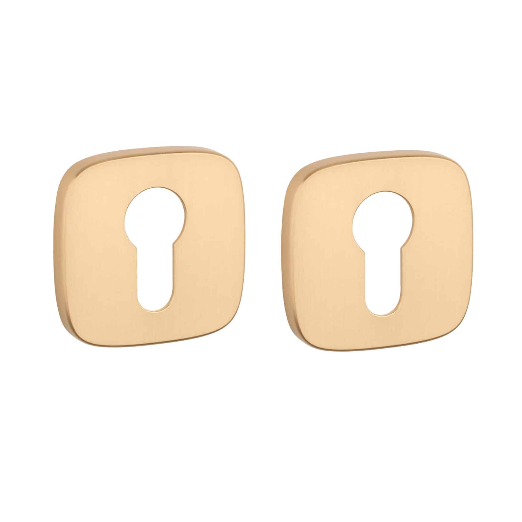 APRILE cilinderrozetten 52x52x7mm afgerond - mat goud