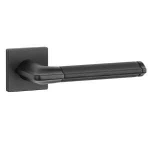 Aprile deurklinken Cypresia vierkant zwart - zwart leer