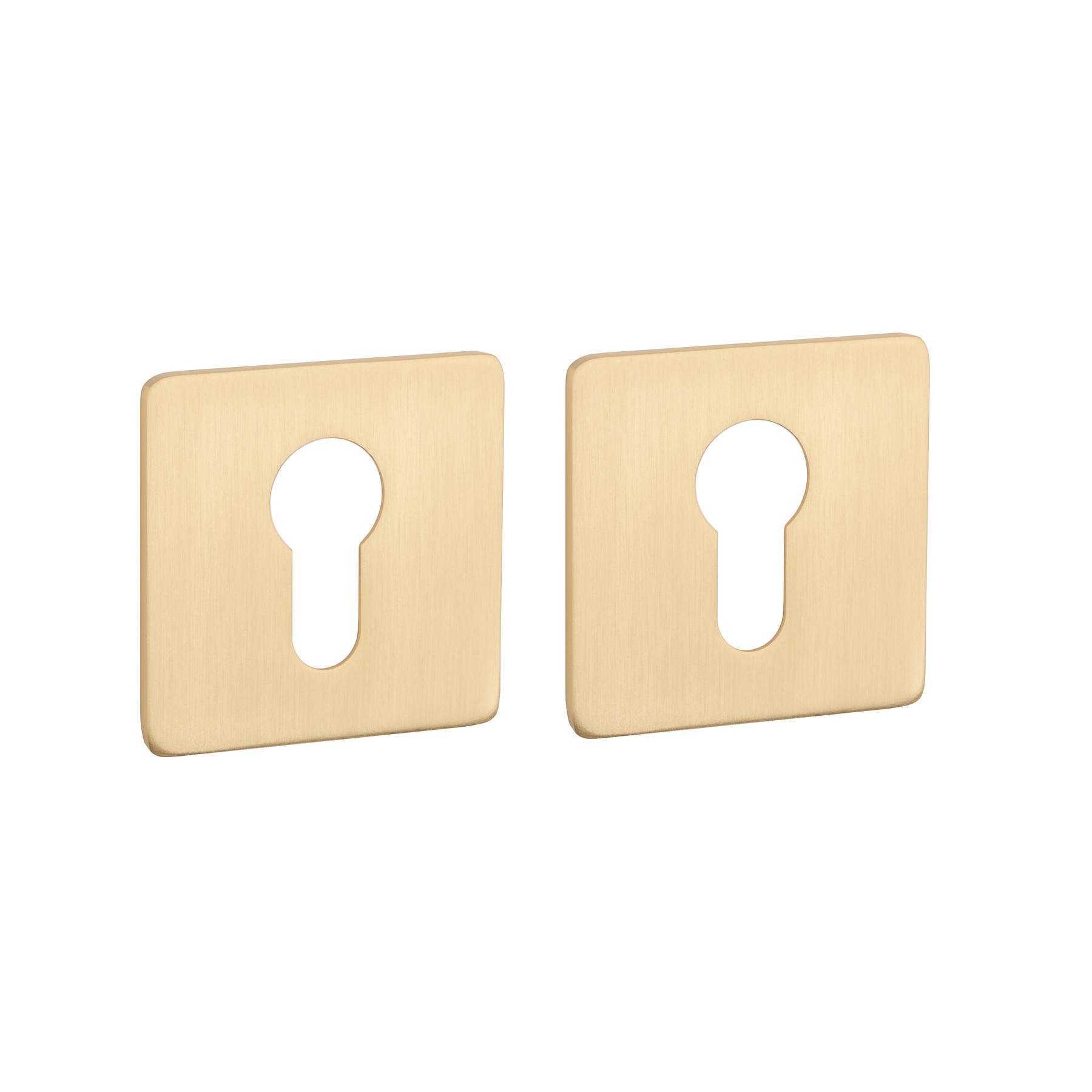 Cilinderplaatjes KVADRAT 1711 ultra dun 3mm - Mat goud